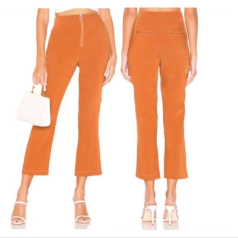 Tularosa Honey Cropped Trouser Pants in Rust Orange